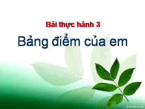 Bài thực hành 3. Bảng điểm của em
