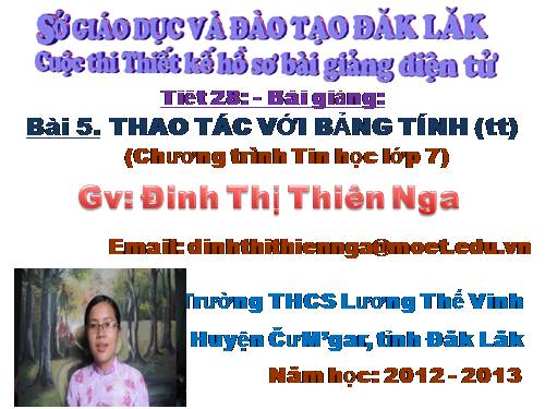 Bài 5. Thao tác với bảng tính