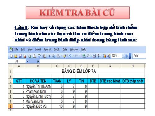 Bài 5. Thao tác với bảng tính