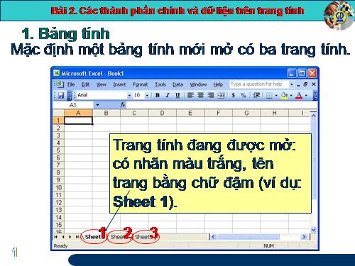 Bài 2. Các thành phần chính và dữ liệu trên trang tính