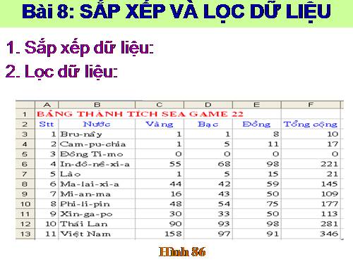 Bài 8. Sắp xếp và lọc dữ liệu