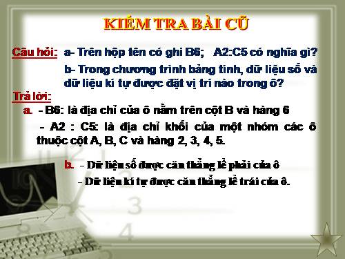 Bài 3. Thực hiện tính toán trên trang tính