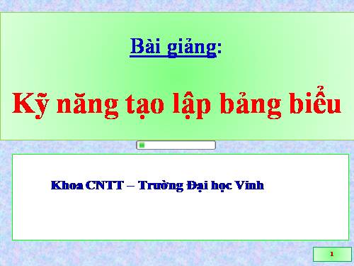 Kỹ năng tạo lập bảng biểu Excel