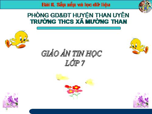 Bài 8. Sắp xếp và lọc dữ liệu