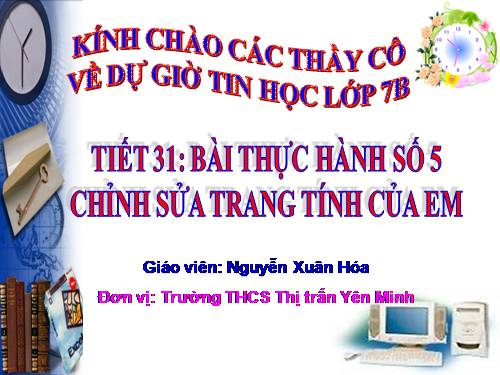 Bài thực hành 5. Chỉnh sửa trang tính của em