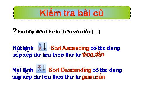 Bài 8. Sắp xếp và lọc dữ liệu