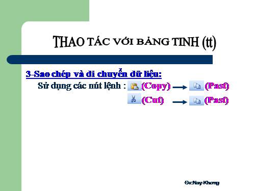 Bài 5. Thao tác với bảng tính