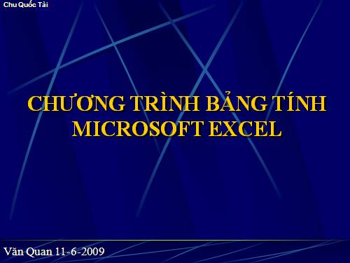 TẬP HUẤN TIN HỌC giáo trình Excel