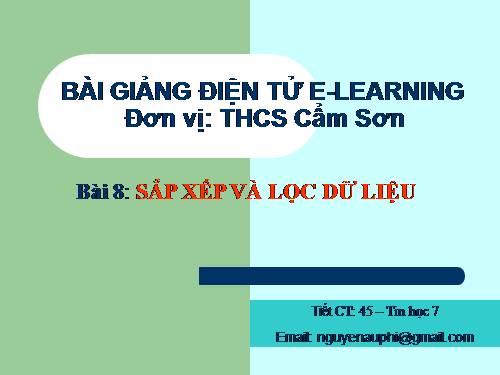 Bài 8. Sắp xếp và lọc dữ liệu