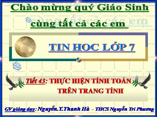 Bài 3. Thực hiện tính toán trên trang tính