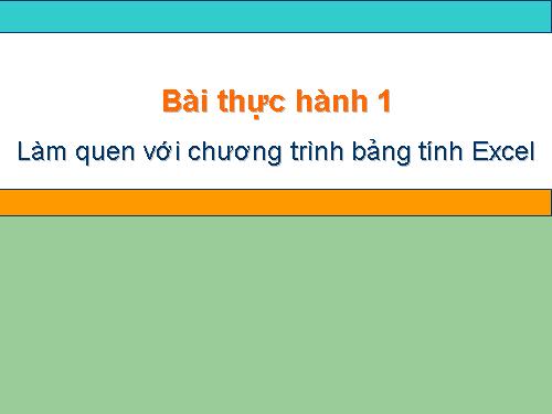 Bài thực hành 1. Làm quen với chương trình bảng tính Excel