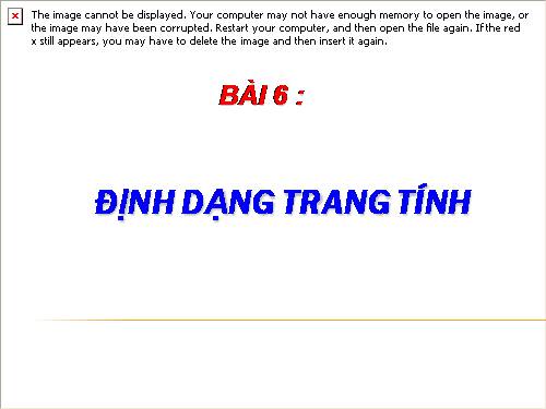 Bài 6. Định dạng trang tính