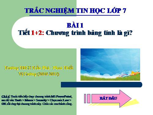 Bài 1. Chương trình bảng tính là gì?