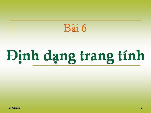 Bài 6. Định dạng trang tính