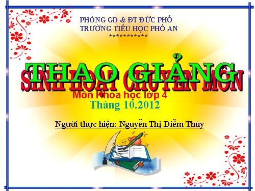 Giáo án và chuyên đề  Khoa hoc lớp 5