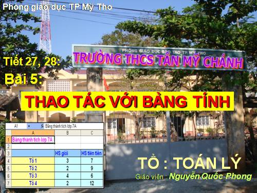 Bài 5. Thao tác với bảng tính