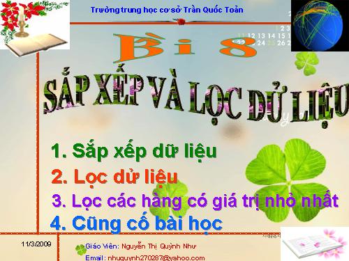 Bài 8. Sắp xếp và lọc dữ liệu