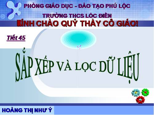 Bài 8. Sắp xếp và lọc dữ liệu