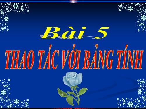 Bài 5. Thao tác với bảng tính