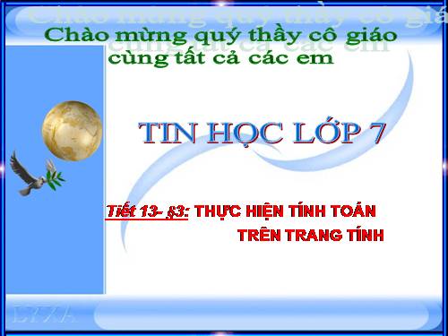 Bài 3. Thực hiện tính toán trên trang tính