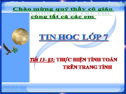 Bài 3. Thực hiện tính toán trên trang tính