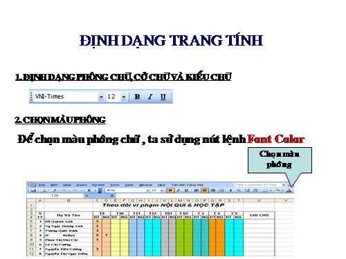 Bài 6. Định dạng trang tính