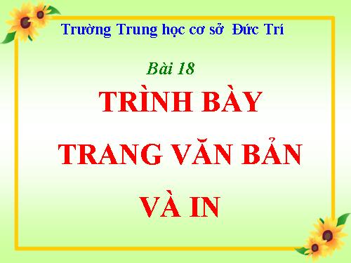 Bài 7. Trình bày và in trang tính