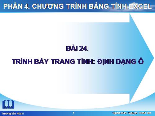 Bài 6. Định dạng trang tính