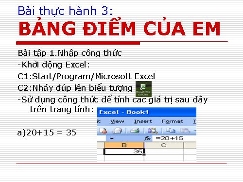 Bài thực hành 3. Bảng điểm của em