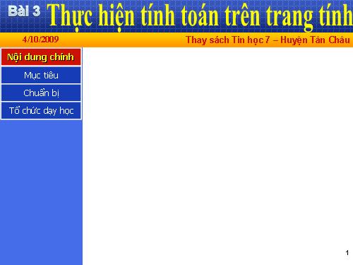 Bài 3. Thực hiện tính toán trên trang tính