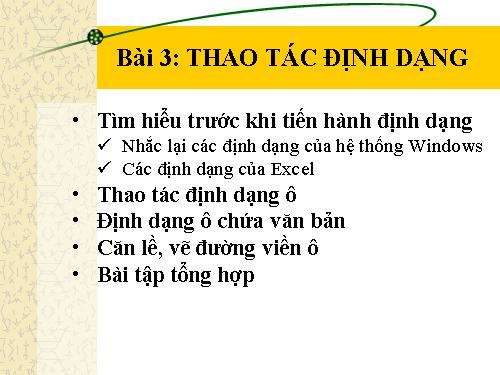 Bài 6. Định dạng trang tính