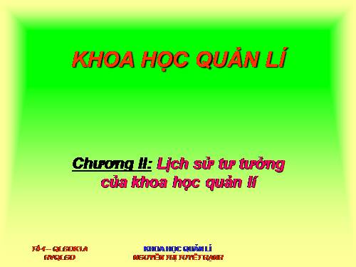 Bài giảng Khoa học quản lý