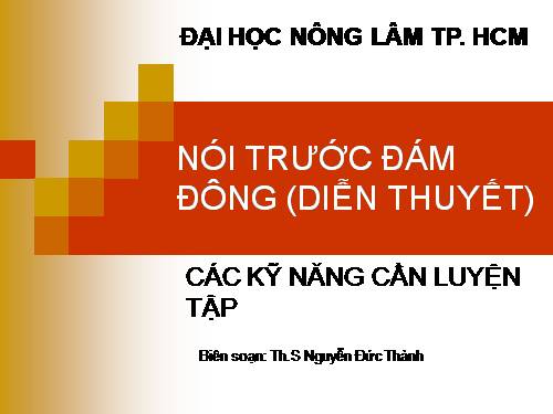 NGHỆ THUẬT NÓI TRUÓC ĐÁM ĐÔNG