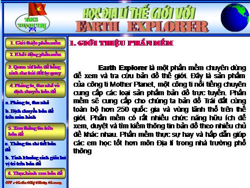 Bài đọc thêm 3. Học địa lí thế giới với Earth Explorer