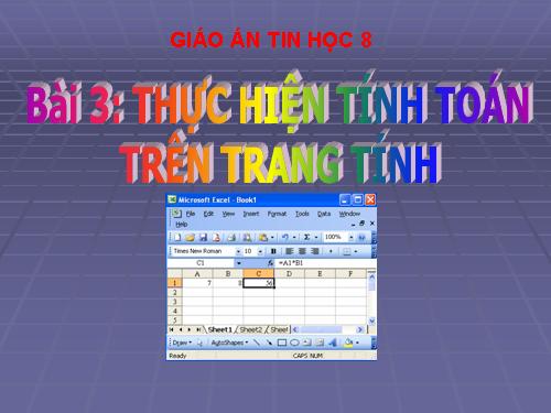 Bài 3. Thực hiện tính toán trên trang tính