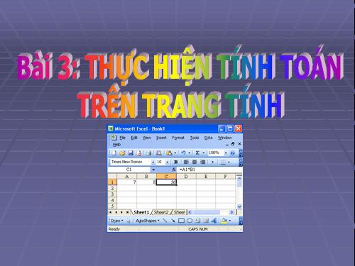 Bài 3. Thực hiện tính toán trên trang tính