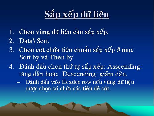 Bài 8. Sắp xếp và lọc dữ liệu