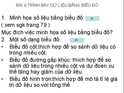 Bài 9. Trình bày dữ liệu bằng biểu đồ