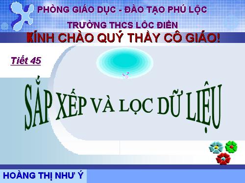 Bài 8. Sắp xếp và lọc dữ liệu