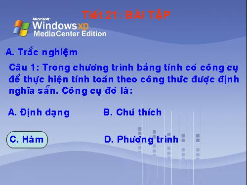 Tiết 21:  Bài tập