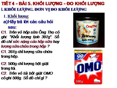 Bài 5. Khối lượng - Đo khối lượng