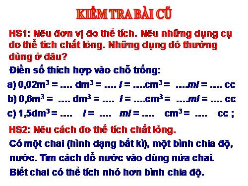 Bài 4. Đo thể tích vật rắn không thấm nước