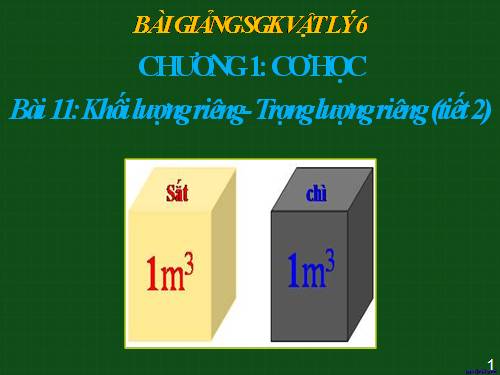 Bài 11. Khối lượng riêng - Trọng lượng riêng