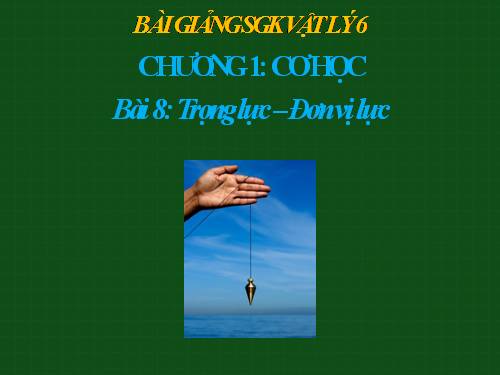 Bài 8. Trọng lực - Đơn vị lực