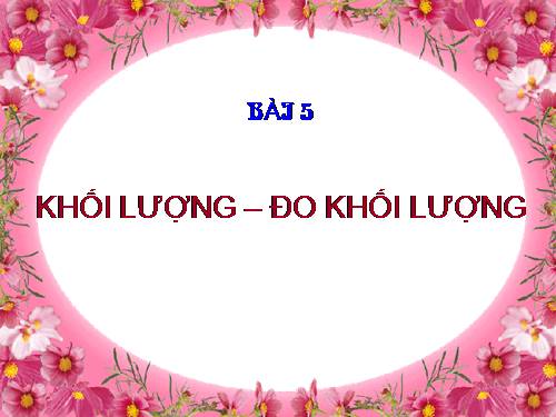 Bài 5. Khối lượng - Đo khối lượng