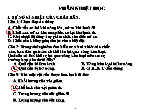 Ôn tập kiểm tra 1 tiết học kì 2