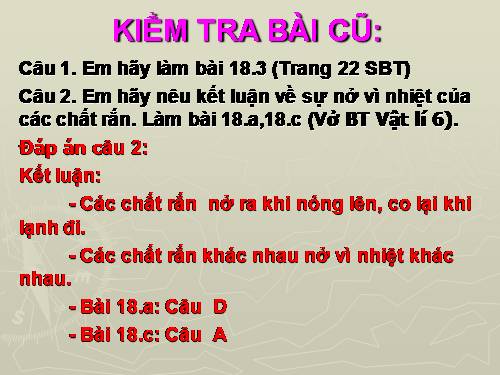 Bài 19. Sự nở vì nhiệt của chất lỏng