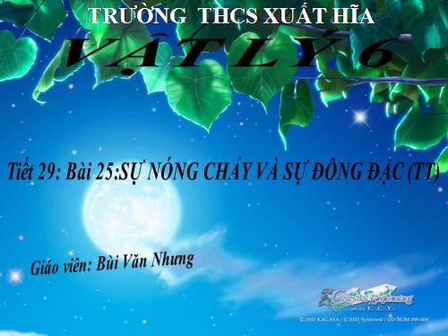 Bài 25. Sự nóng chảy và sự đông đặc (tiếp theo)