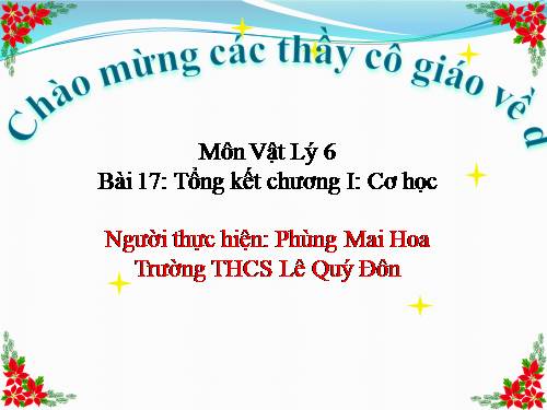 Bài 17. Tổng kết chương I: Cơ học