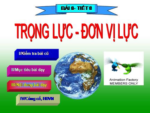 Bài 8. Trọng lực - Đơn vị lực